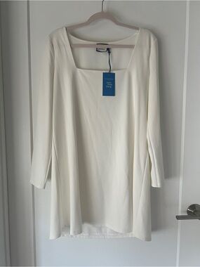 Tuckernuck Cream Square-Neck Long Sleeve Dress